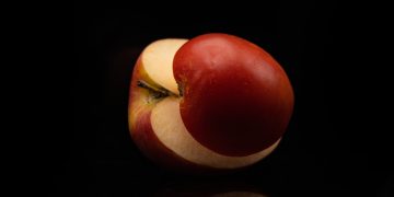 apple, fruit, red apple, sliced apple, macro, close up, isolated on black, sliced fruit, apple, apple, apple, apple, apple